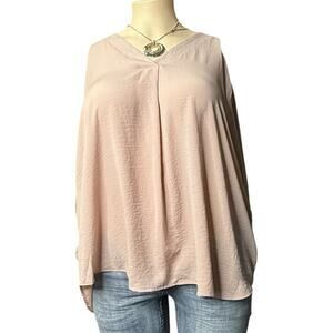 Maurices 3/4 Sleeve Dress Top Size 4X in Blush Pink